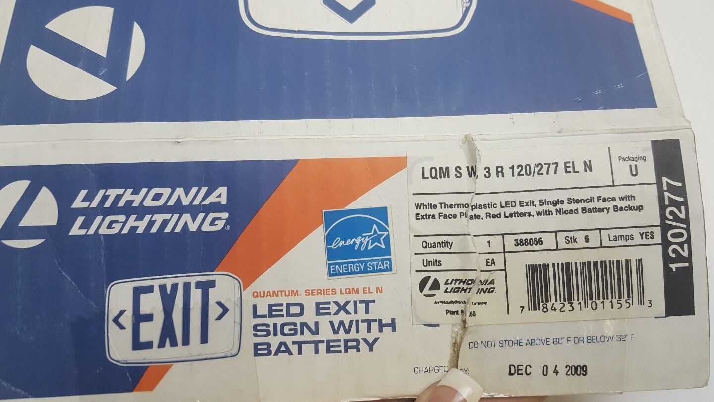 lithonia lighting led exit sign, QUANTUM SERIES, model LQM S W 3 R 120/277