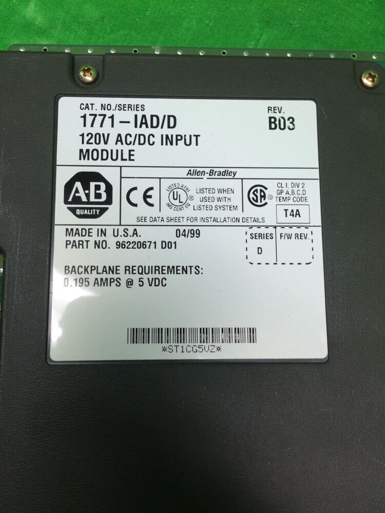 ALLEN BRADLEY 1771-IAD/D INPUT MODULE REV. B03
