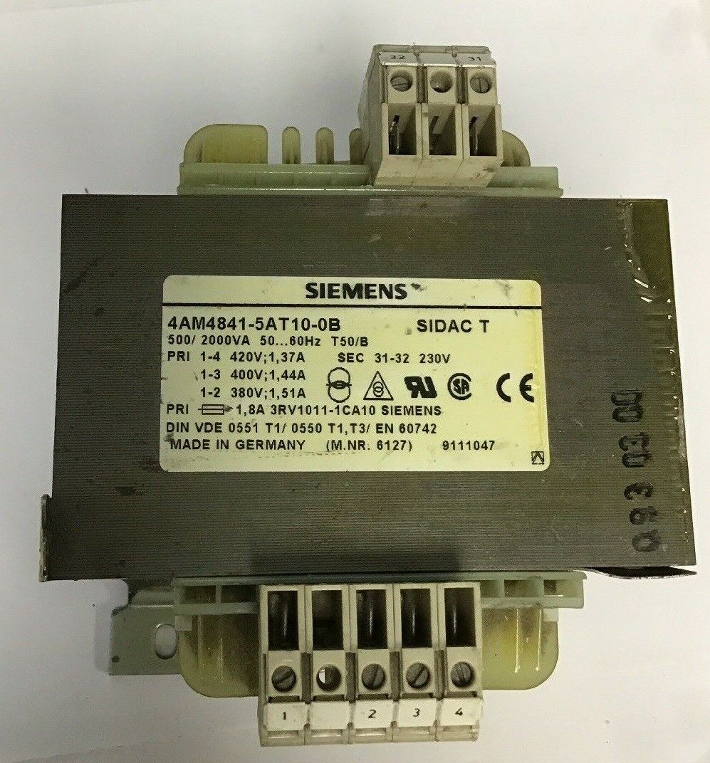 SIEMENS 4AM4841-5AT10-0B TRANSFORMER 2000VA 50/60HZ T50/B 240V