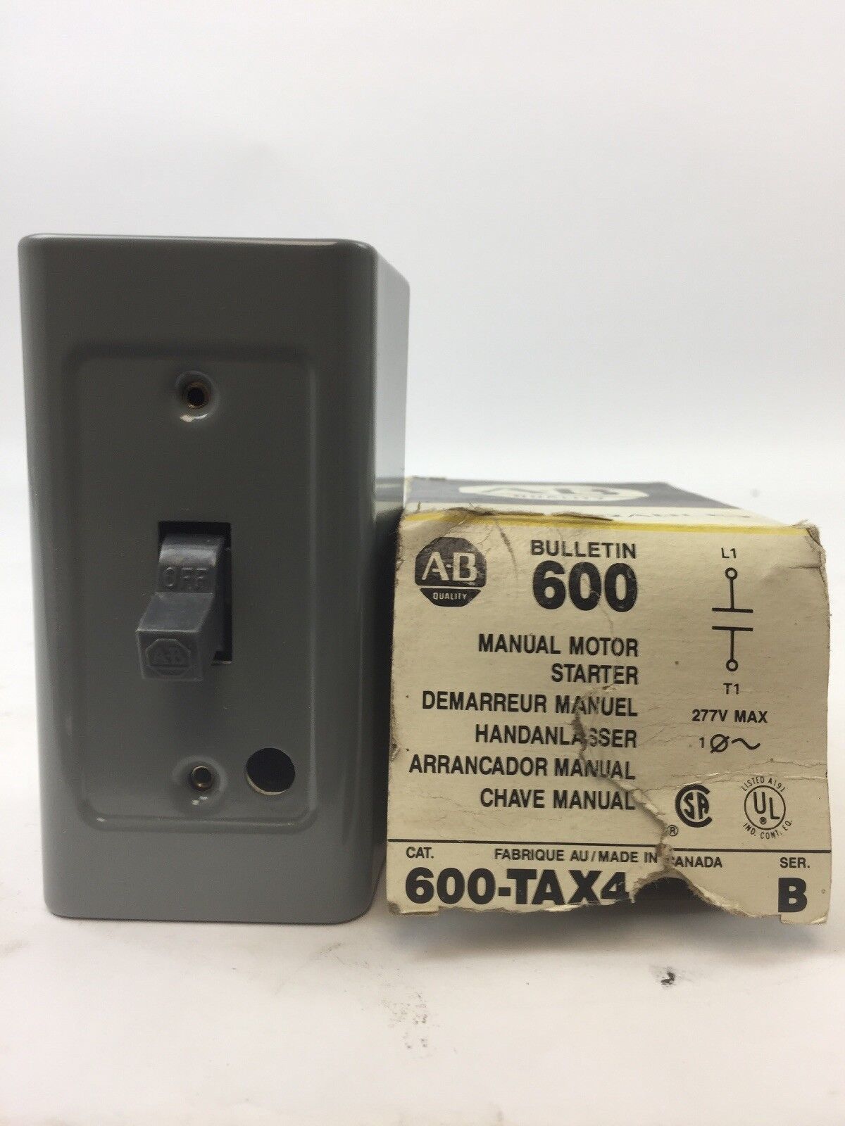 ALLEN BRADLEY 600-TAX4 MANUAL MOTOR STARTER SERIES B