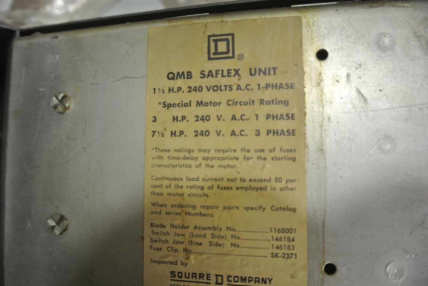 SQUARE D QMB2203T - TWIN PANELBOARD SWITCH - 240VAC, 30A, 2-POLE