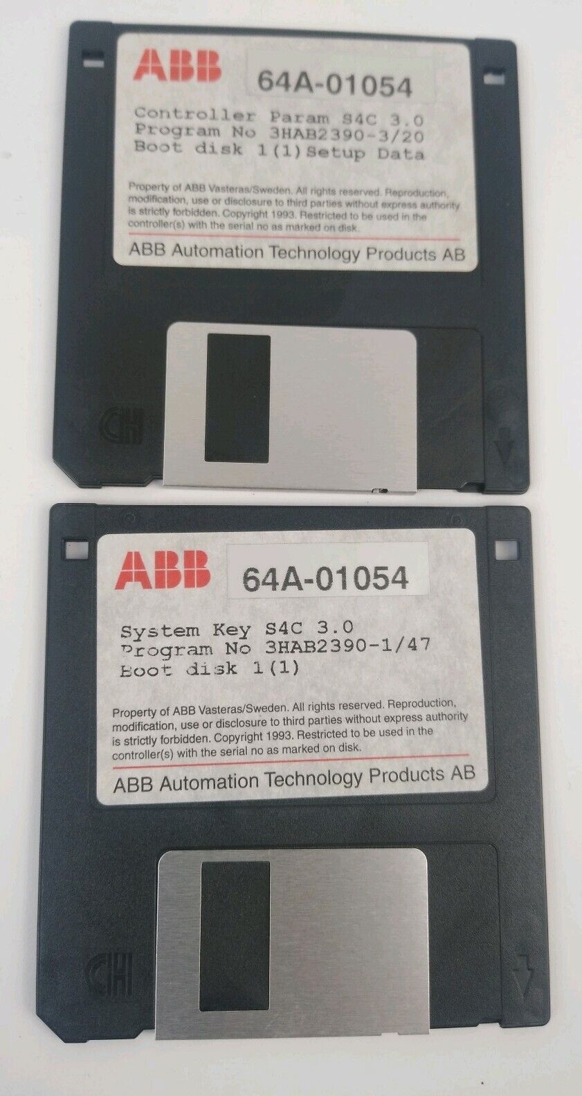 ABB 3HAB2390-1/47 SETUP NETWORK 3HAB2392-2/00 SYSTEM KEY 3HAB2390-3/20 (3 DISK)