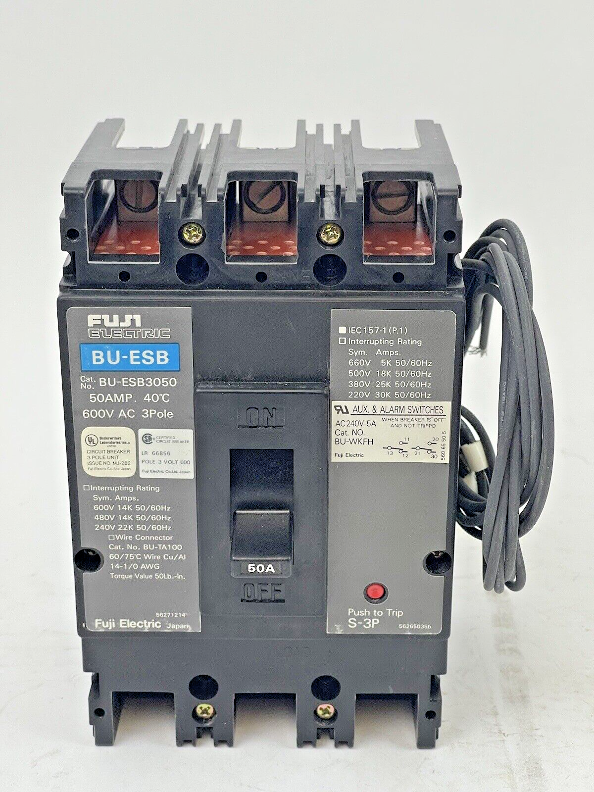 FUJI - BU-ESB3050L - CIRCUIT BREKER - 50 AMP, 600 VOLT, 3 POLE, 10kA -BU-ESB3050