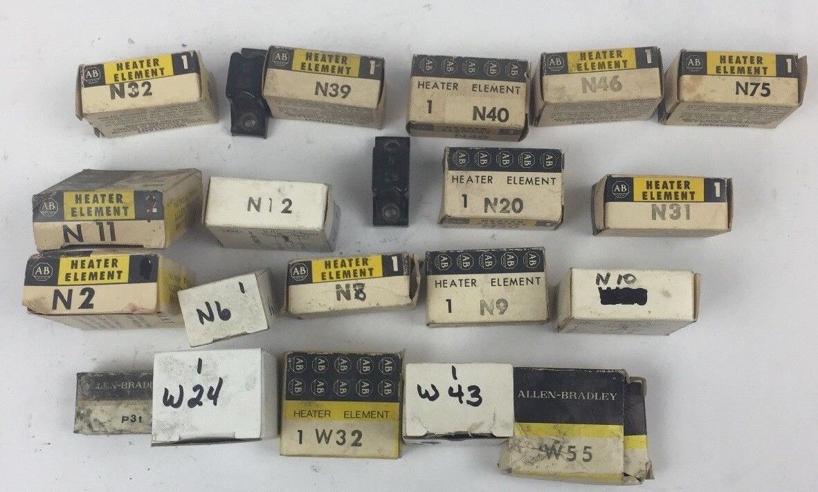 ALLEN BRADLEY HEATER LOT (P31,W24,W32,W43,W55,N2,N6,N8,N9,N10,N11,N12,N18,N20,