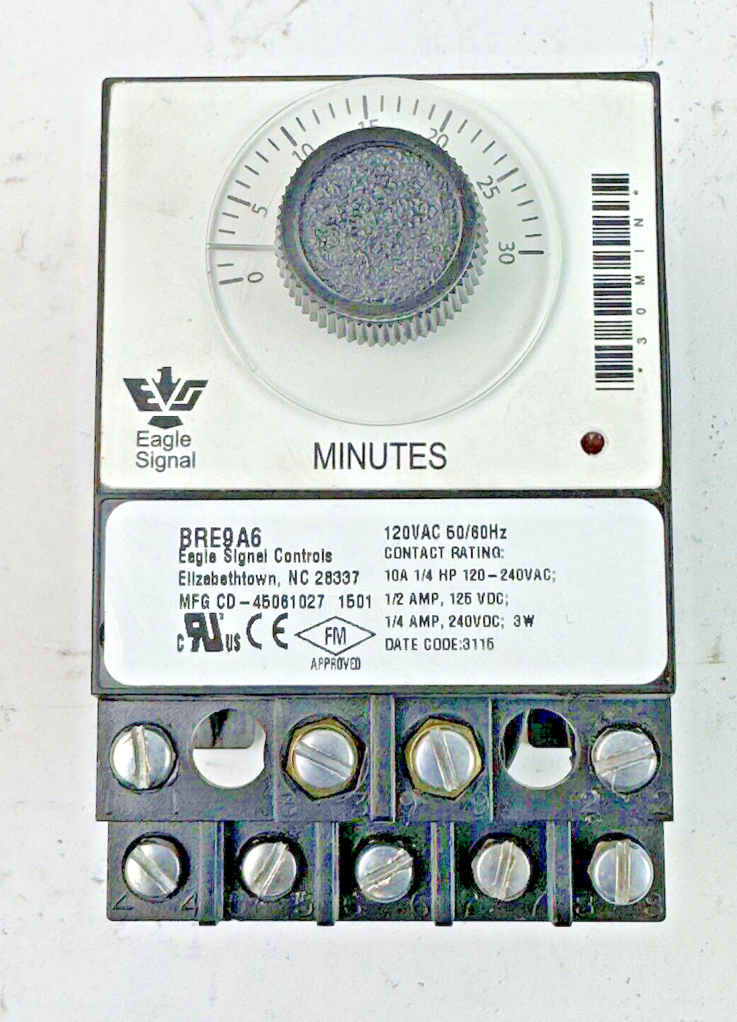 EAGLE SIGNAL - BRE9A6 - ELECTRONIC RESET TIMER - 04640506P - 240VAC, 10A, 1/4 HP
