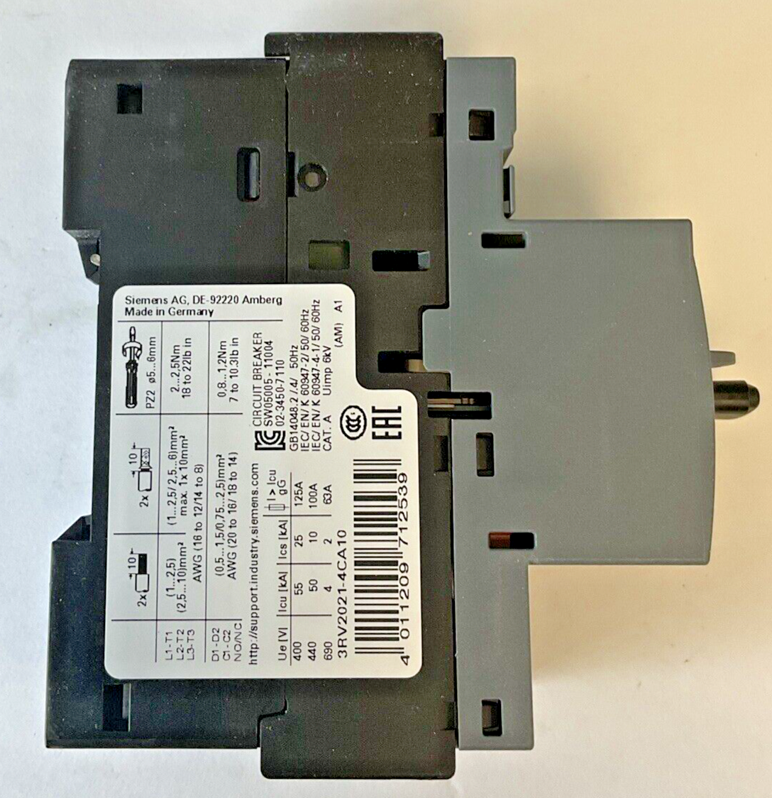 SIEMENS 3RV2021-4CA10 MOTOR CONTROL 16-22A