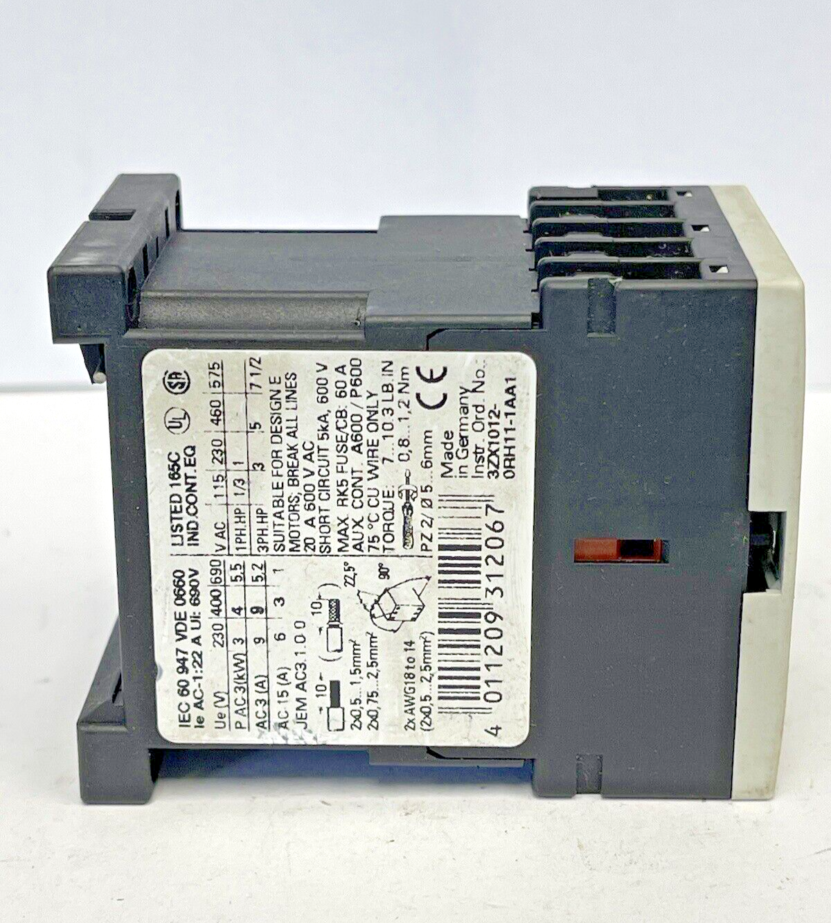 SIEMENS - 3RT1316-1BB40 - AUXILIARY CONTACT -AC-1, 12 kW/400VAC-1, 18A,24VDC,4P