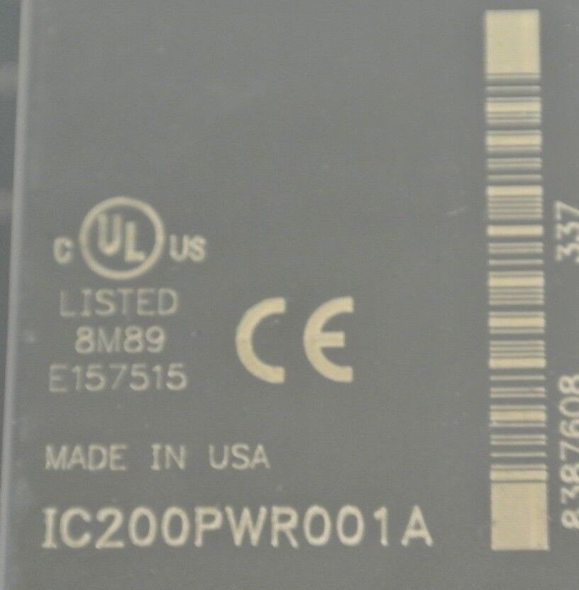 GE / FANUC VersaMax IC200PWR001A POWER SUPPLY / 24VDC / 11W