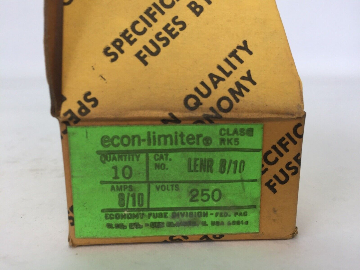 ECONOMY LENR 8/10 ECON-LIMITER CLASS RK5 FUSE 250VAC 8/10AMP (BOX OF 10)