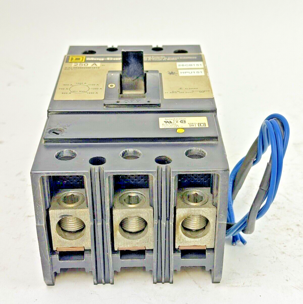 SQUARE D - KAL3625025M1212 -MAG-GARD CIRCUIT BREAKER W/ AUX - 250A/3 POLE/600VAC