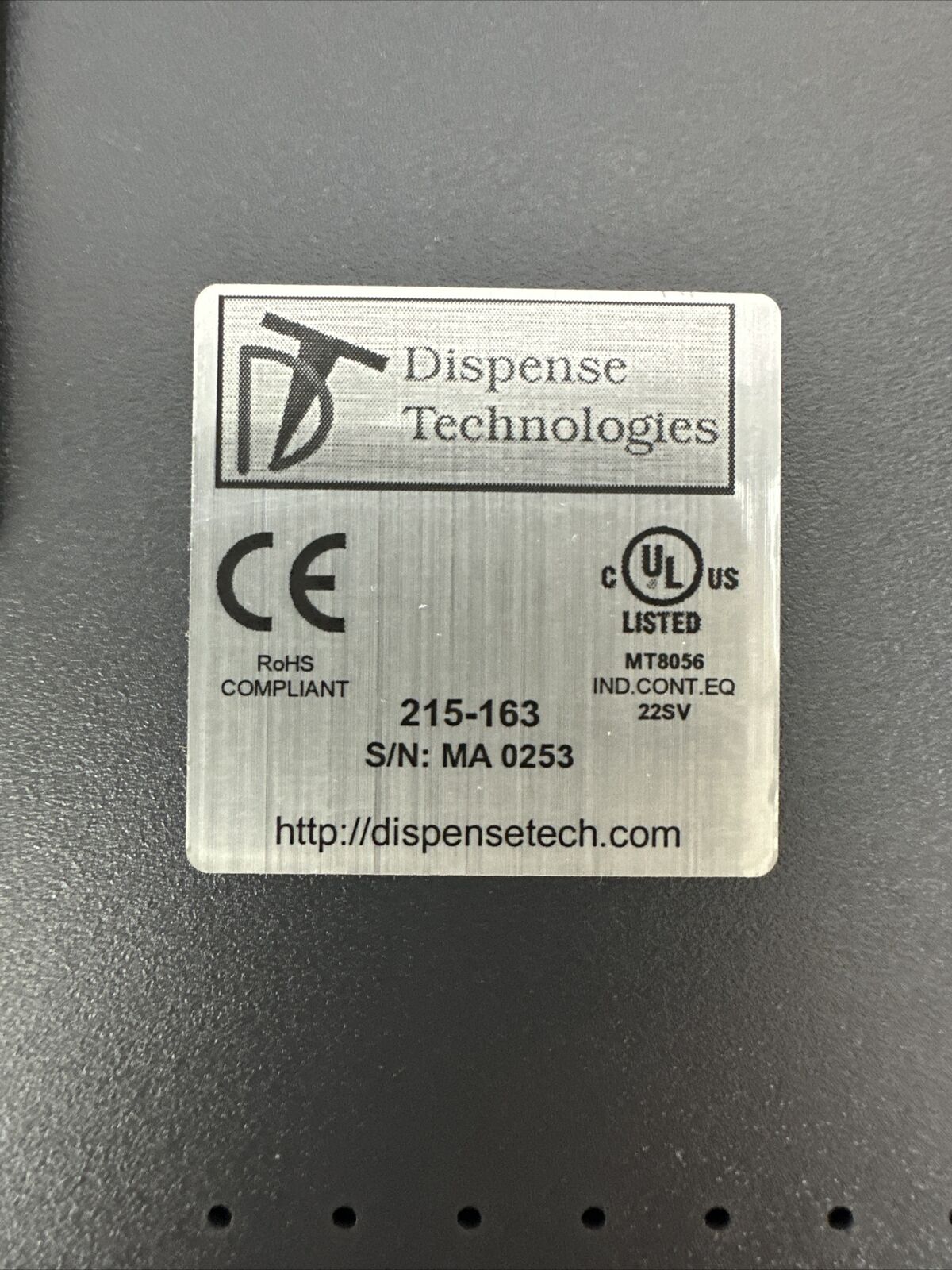 DISPENSE TECHNOLOGIES 215-163 TOUCH SCREEN 24V
