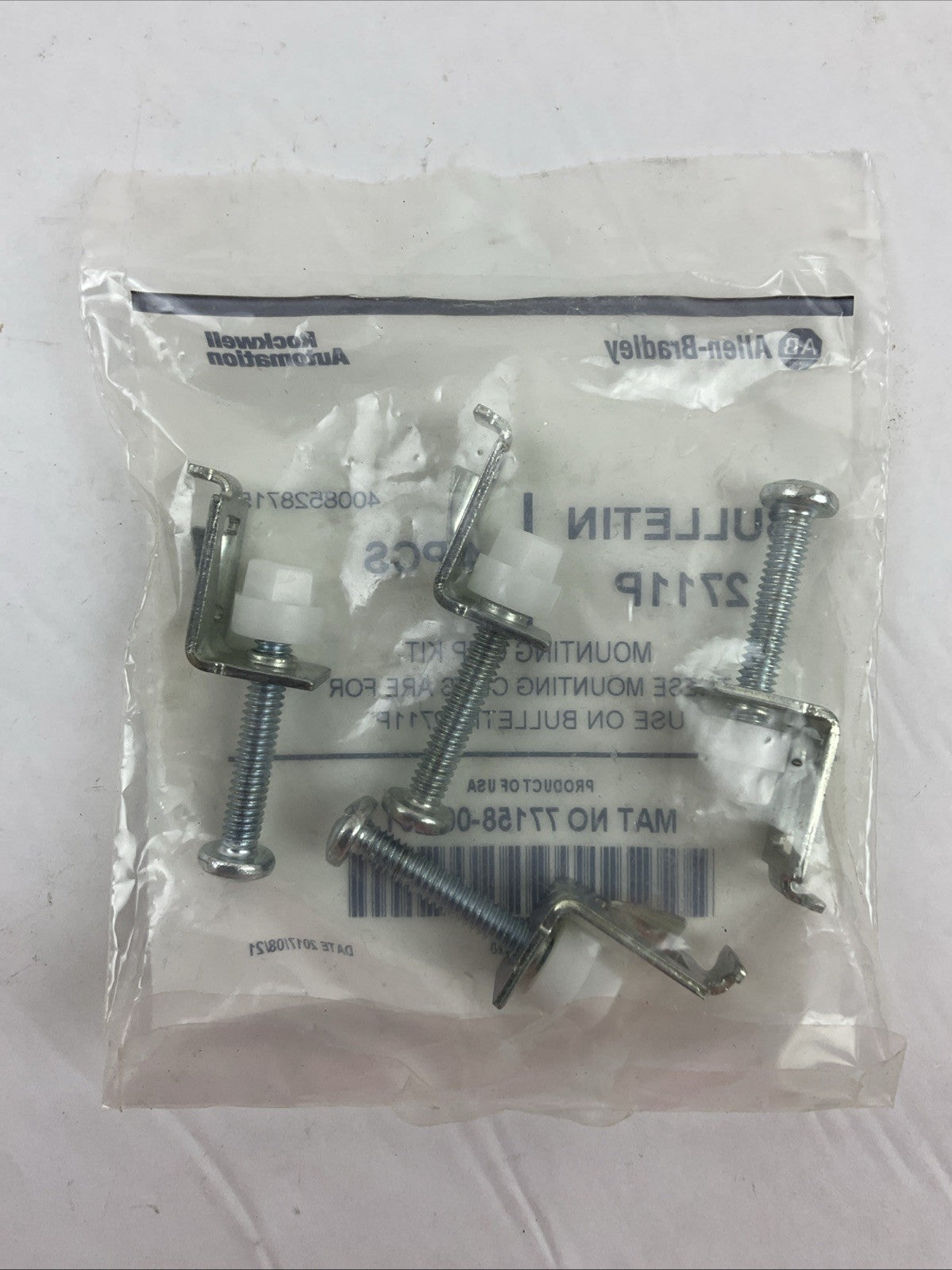 ALLEN BRADELY 277158-008-51 BULLETIN 2711P MOUNTING CLIP KIT (BAG OF 4)
