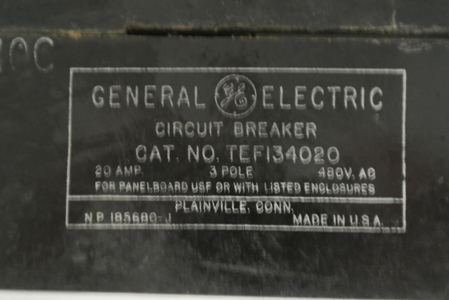GE TEF134020 CIRCUIT BREAKER - 480VAC, 20A, 3-POLE