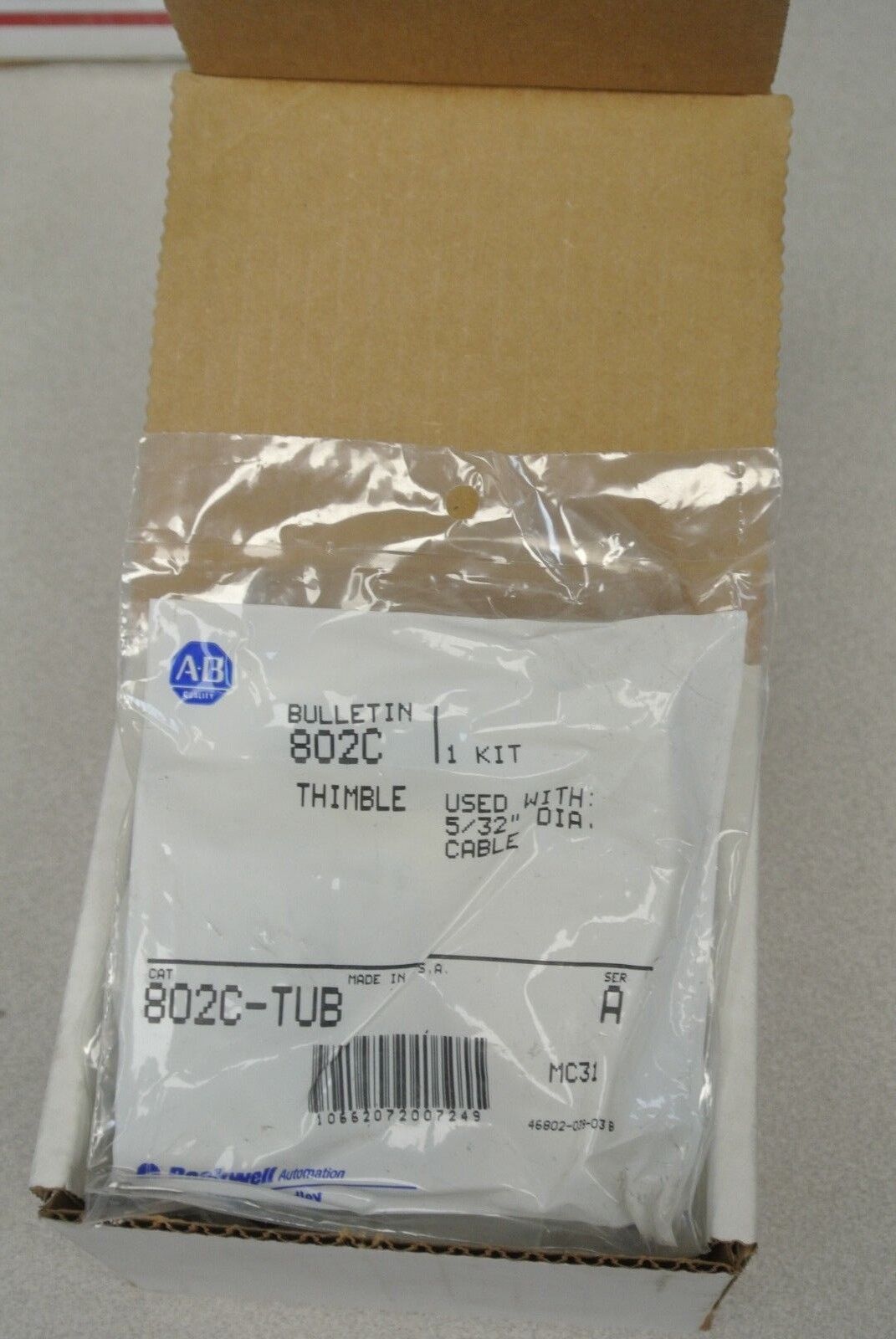 BOX of 10 / ALLEN-BRADLEY 802C-TUB / THIMBLE KITS for 802C-TCB-** / NEW SURPLUS