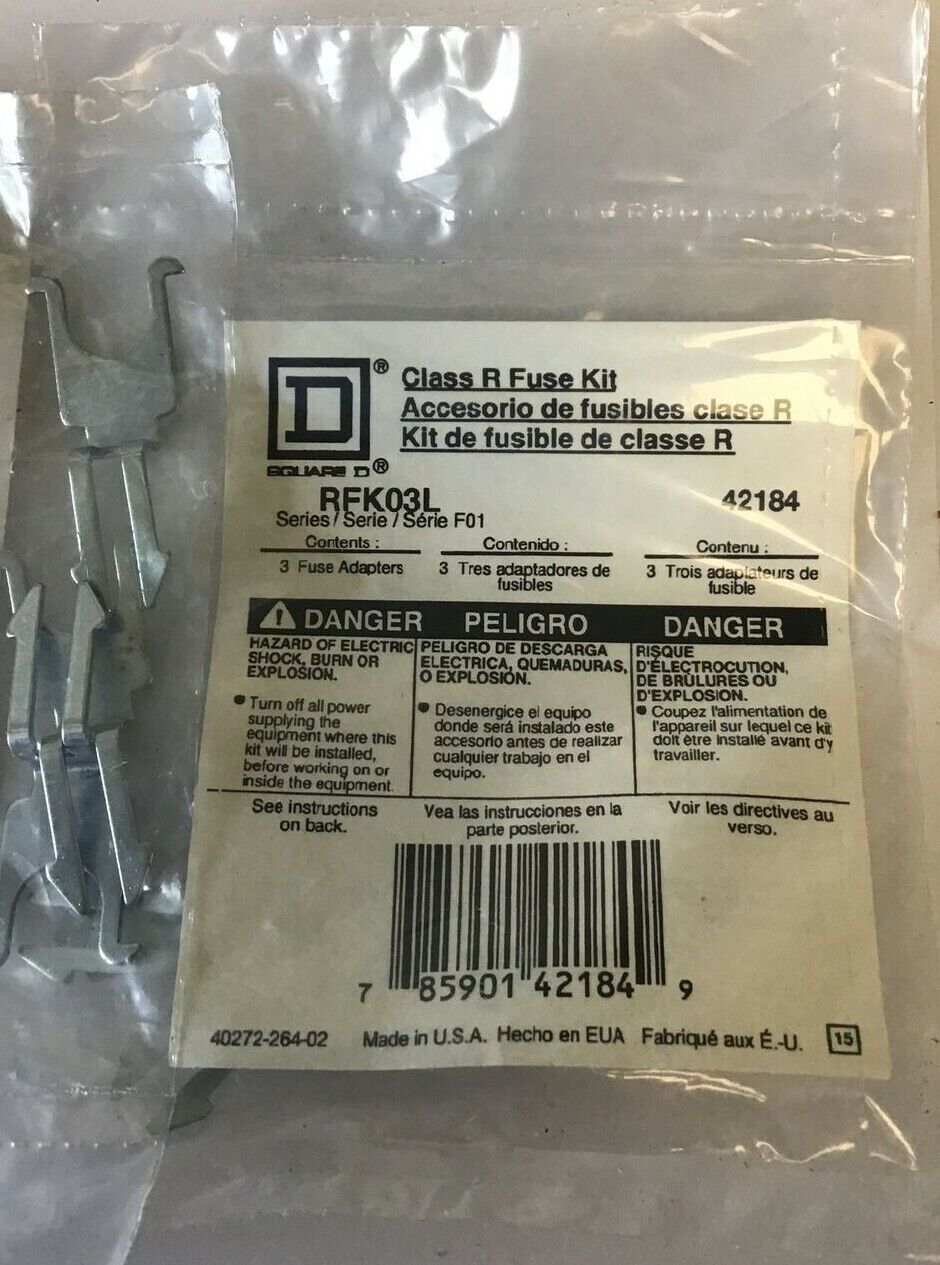 SQUARE D RFK03L CLASS R FUSE KIT SER.F01 ***LOTOF3***