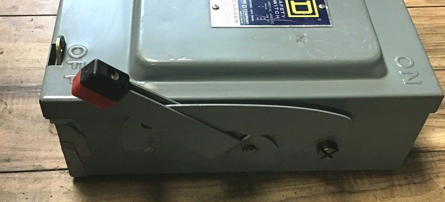 SQUARE D HU361 SAFETY SWITCH SER.E1 30A NON FUSIBLE 600VAC/VDC 600VAC/VDC 30HP