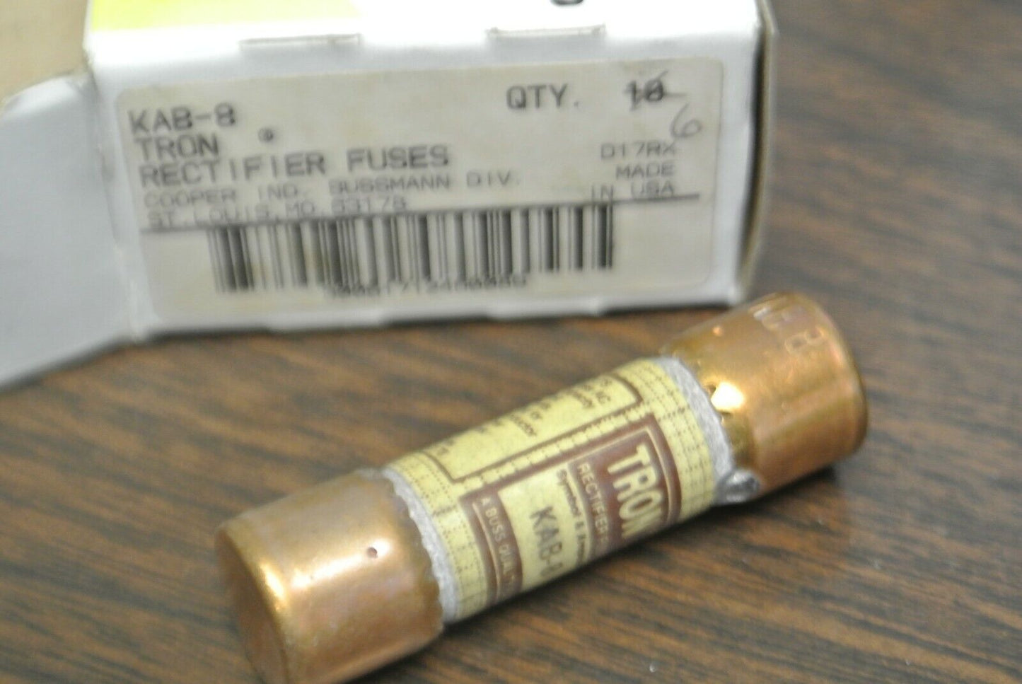 LOT of 6 / BUSSMANN / TRON KAB-8 RECTIFIER FUSES 8A / 250V / NEW SURPLUS