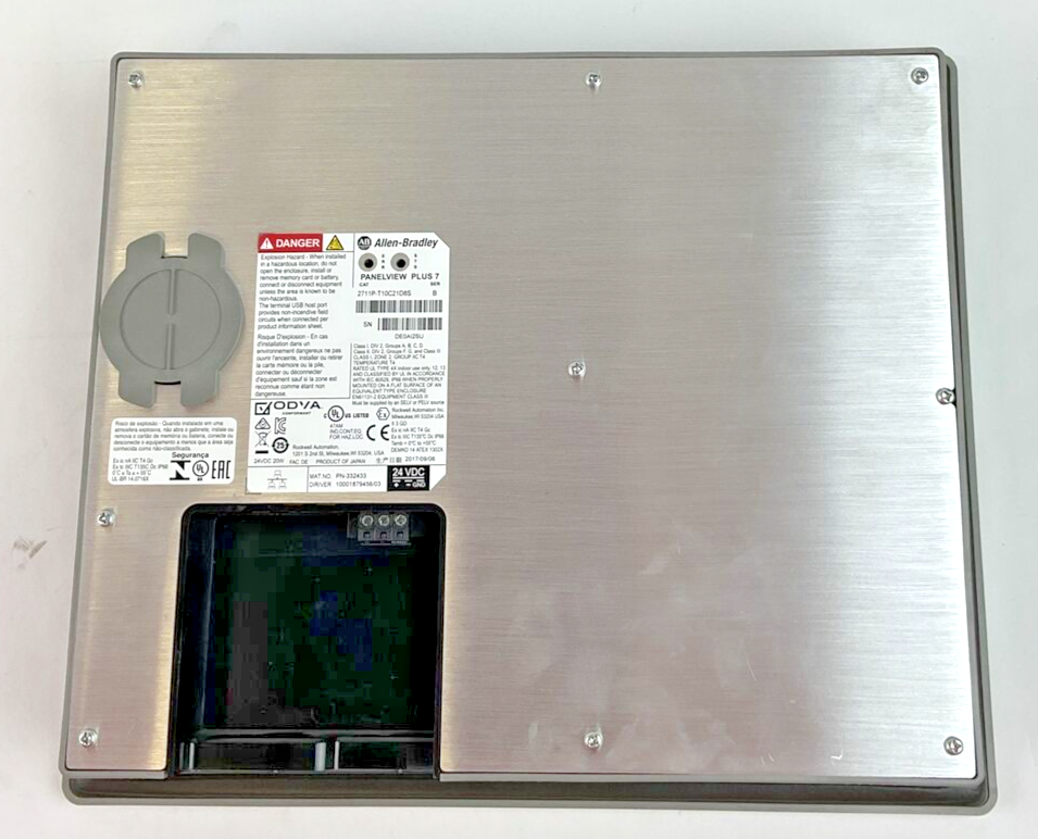 ALLEN BRADLEY 2711P-T10C21D8S PANELVIEW PLUS SER.B 24VDC DIR/VER:10001879456/03
