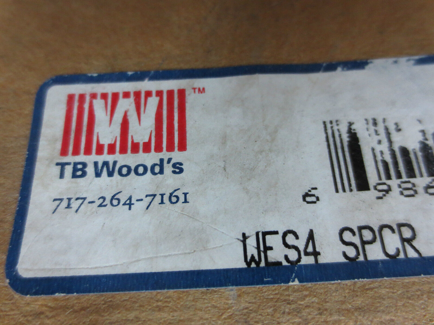 T.B. WOOD'S WES4 TIRE COUPLING SIZE 4 - 4.52" OD, 8.38 OAL, 7500 RPM MAX. - NEW