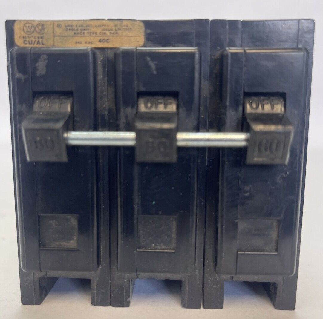 WESTINGHOUSE HQP3060H QUICKLAG P CIRCUIT BREAKER 3P 60AMP 240AC