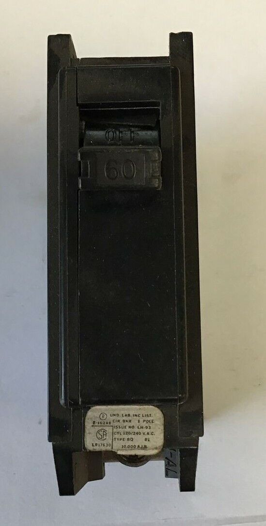 SYLVANIA BQ1C060 CIRCUIT BREAKERS 120/240VAC 1POLE TYPE BQ***LOTOF9***