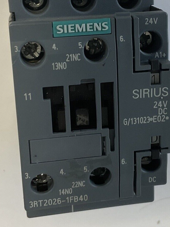 SIEMENS 3RT2026-1FB40 CONTACTOR 24VDC 35A 600VAC