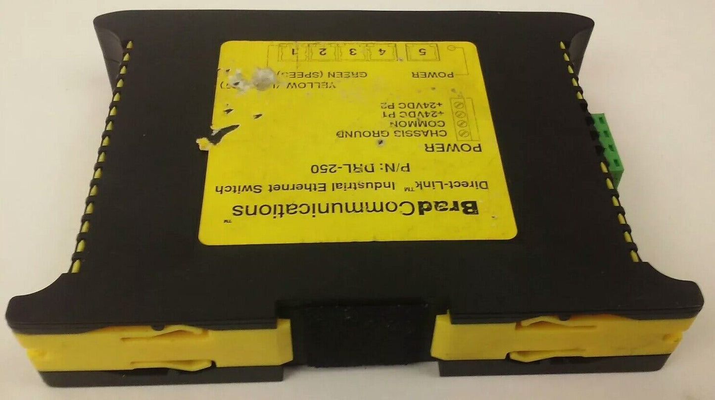 BRAD COMMUNICATIONS ETHERNET SWITCH - P/N DRL250, DRL-250, 24VDC, 2.16 WATTS