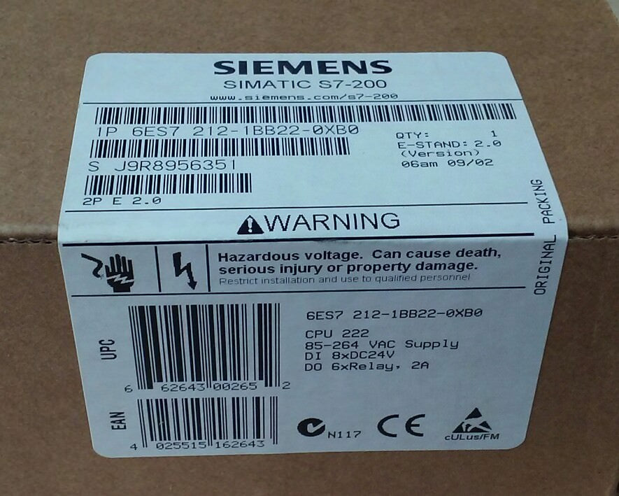 SIEMENS 6ES7 212-1BB22-0XB0 (New In factory packaging) S7-200
