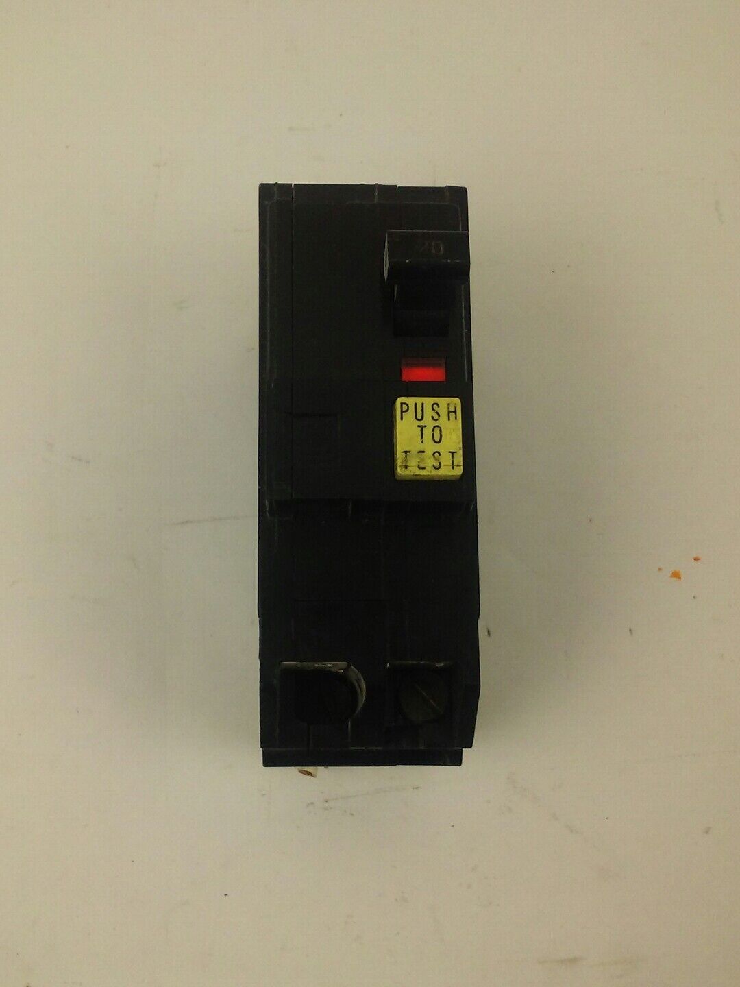 SQ. D QOB220GFI CIRCUIT BREAKER, 2P, 20A, 120/240V GFI, USED MISSING SCREWS