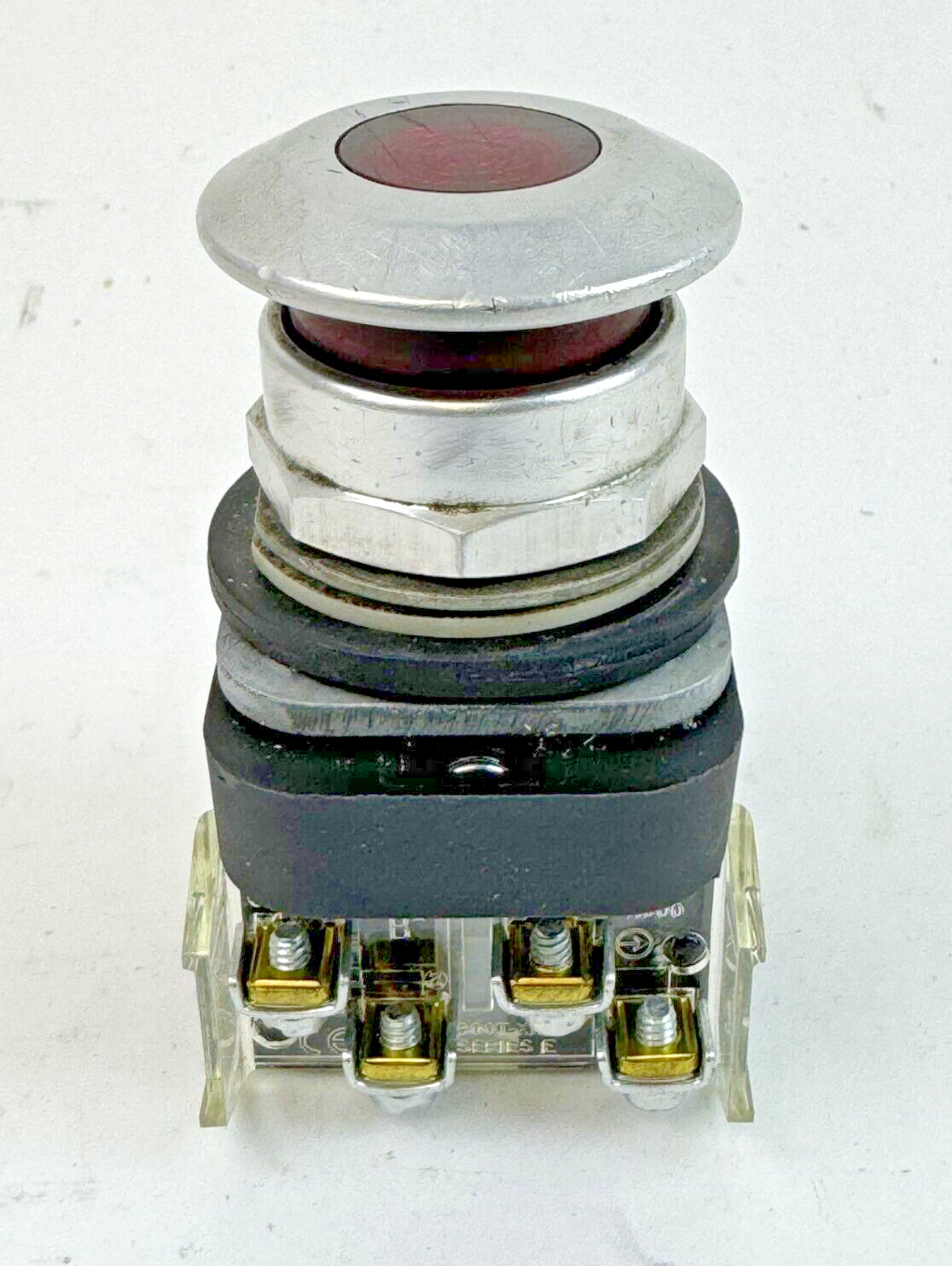 ALLEN-BRADLEY - 800T-FXQ24RA1 SER. T - RED MUSHROOM PUSH/PULL BUTTON W/ BLOCK