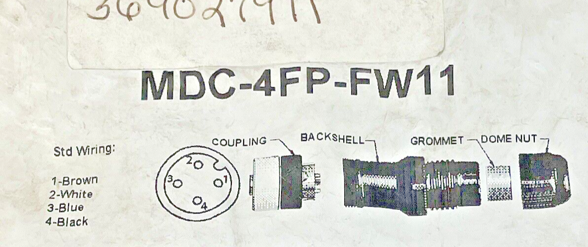 MENCOM - MDC-4FP-FW11 - MICRO DC - FEMALE STRAIGHT FIELD - WIREABLE PLUG - 4 PIN