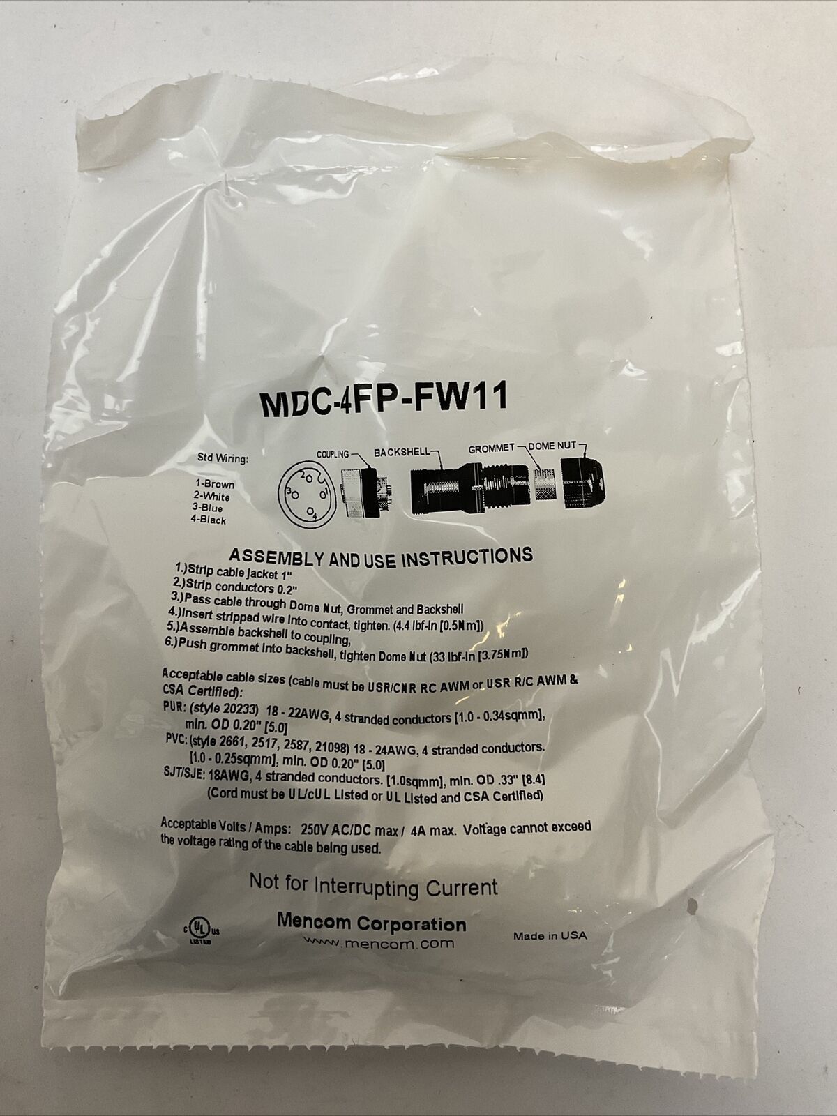 MENCOM MDC-4FP-FW11 PLUG