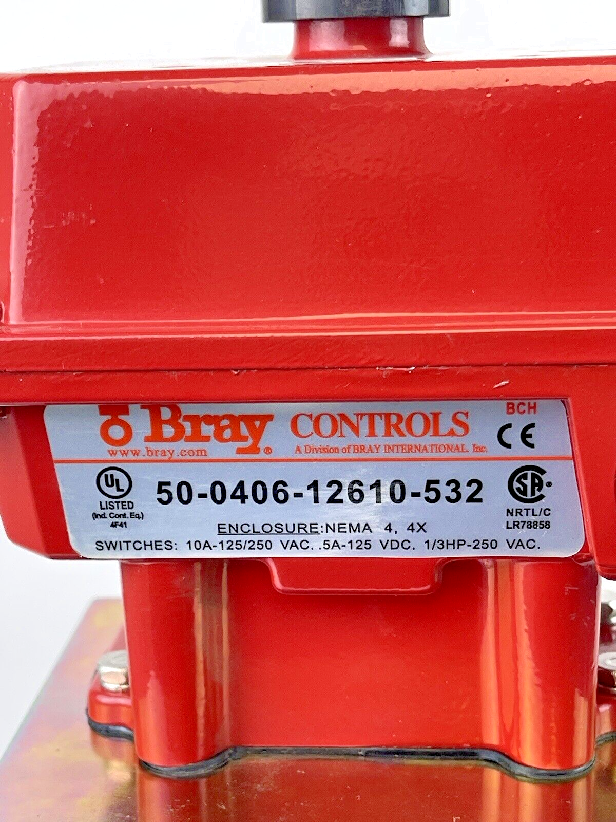BRAY 50-0406-12610-532 VALVE STATUS MON/ 20-0800-92801 (560) - 8" BV/MAN. HANDLE