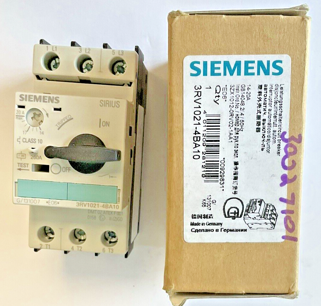 SIEMENS 3RV1021-4BA10 MOTOR CONTROL 14-20A