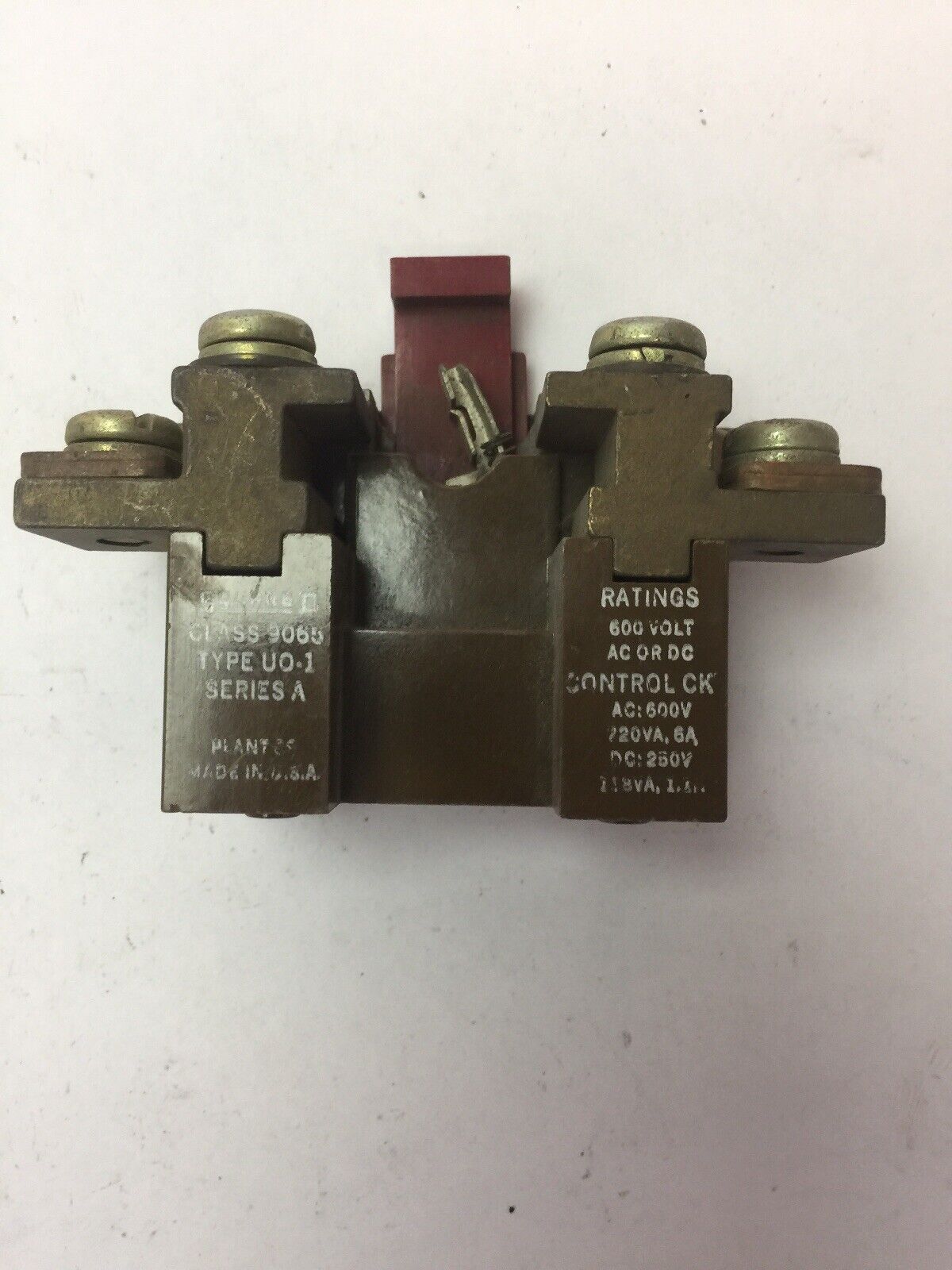 SQUARE D 9065 UO-1 OVERLOAD RELAY 600V AC OR DC SERIES A