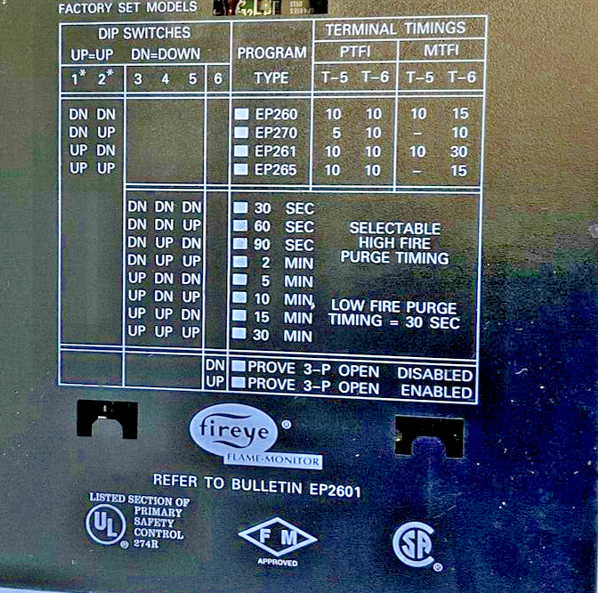 FIREYE EP260 PROGRAMMER MODULE -EP2601