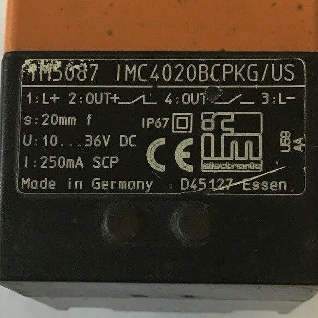 IFM EFECTOR IM5087 IMC4020BCPKG/US PROXIMITY SENSOR 20MM10-36VDC 250mA