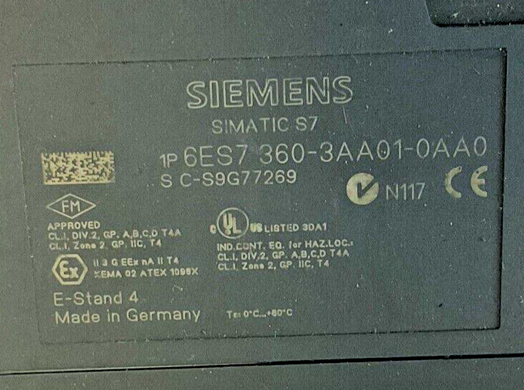 SIEMENS 6ES7 360-3AA01-0AA0 S7 INTERFACE SIMATIC S7