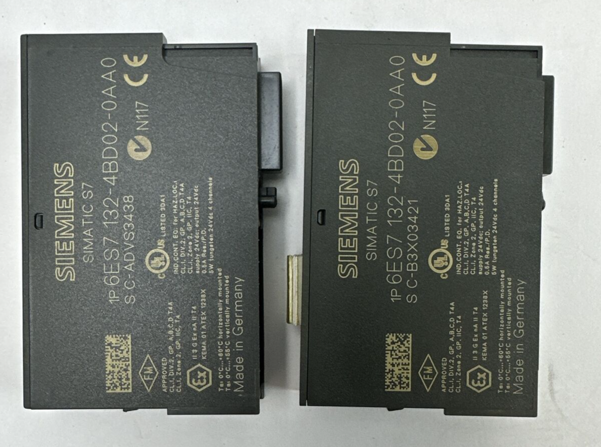 SIEMENS 1P 6ES7 132-4BD02-0AA0 SIMATIC S7 DIGITAL OUTPUT 24VDC 0.5A (LOT OF 2)
