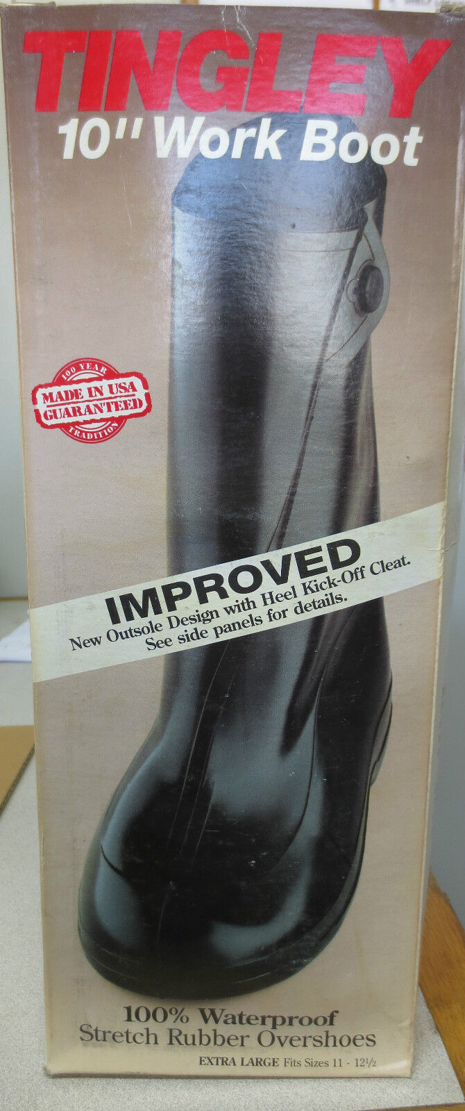 TINGLEY 1400 EXTRA LARGE (11 to 12-1/2) 10" WORK BOOT 100% WATERPROOF BLACK NEW