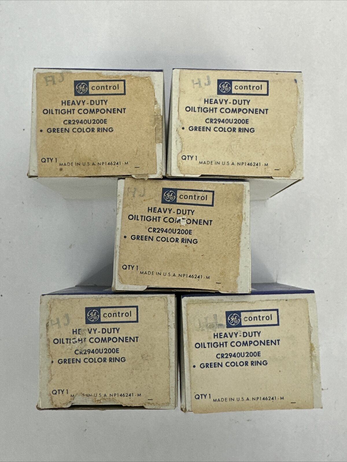 GE CR2940U200E GREEN COLOR RING HEAVY-DUTY OILTIGHT COMPNONENT (LOT OF 5)
