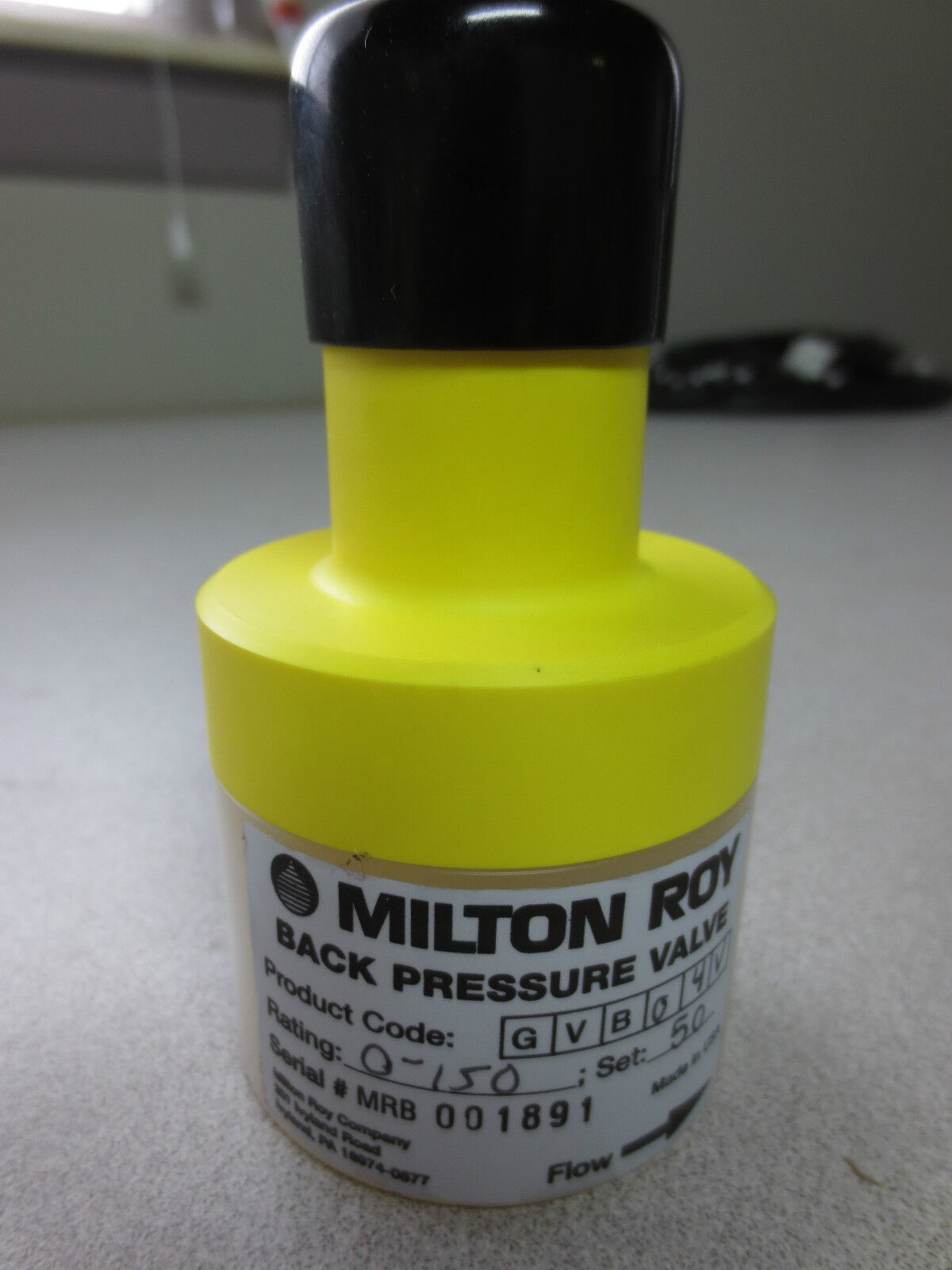MILTON ROY GVB04V BACK PRESSURE VALVE 0-150 SET: 50, NEW SURPLUS in BOX w/ INSTR