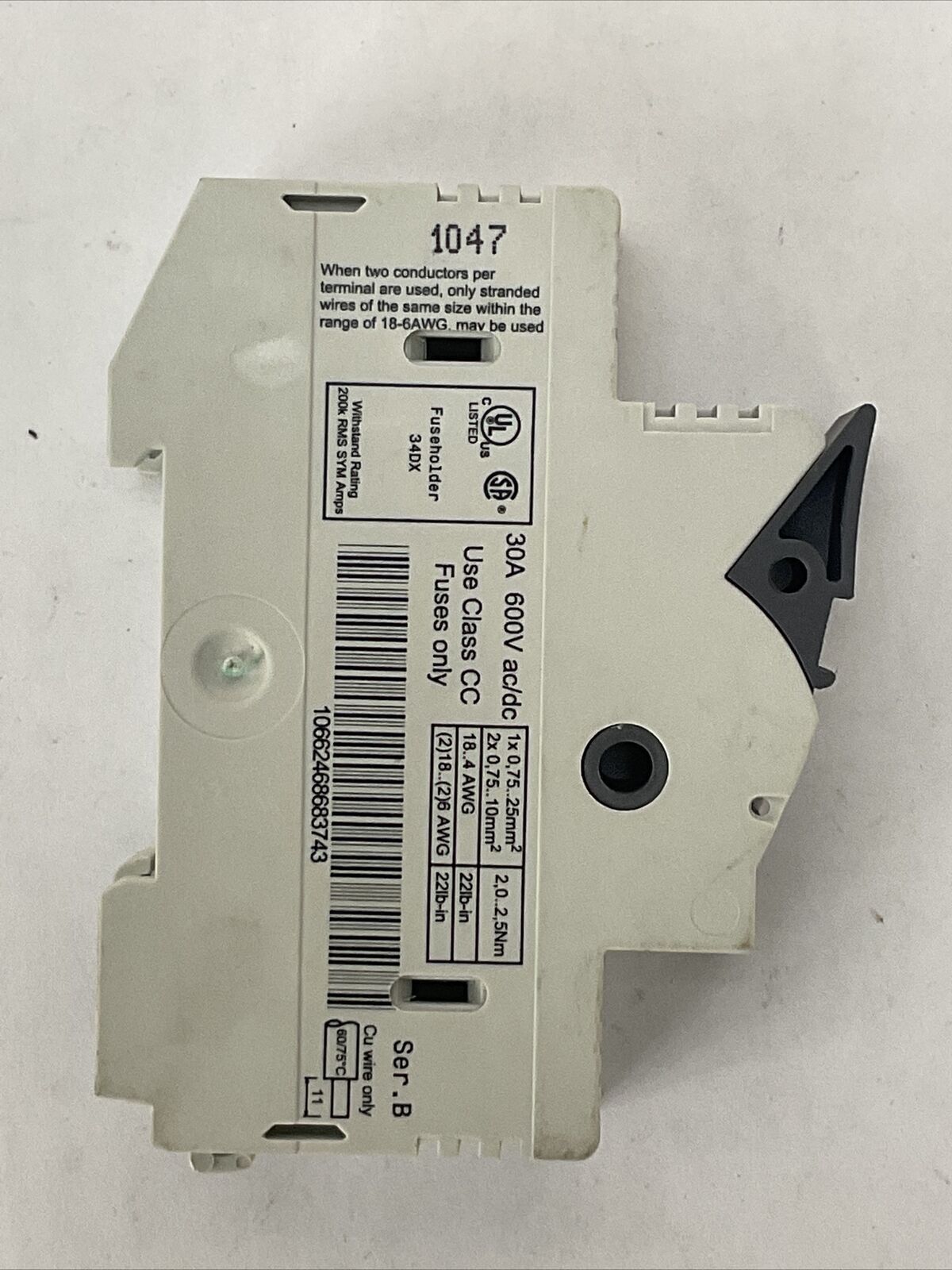 ALLEN BRADLEY 1492-FB1C30 FUSE HOLDER 30A 600V (LOT OF 2)