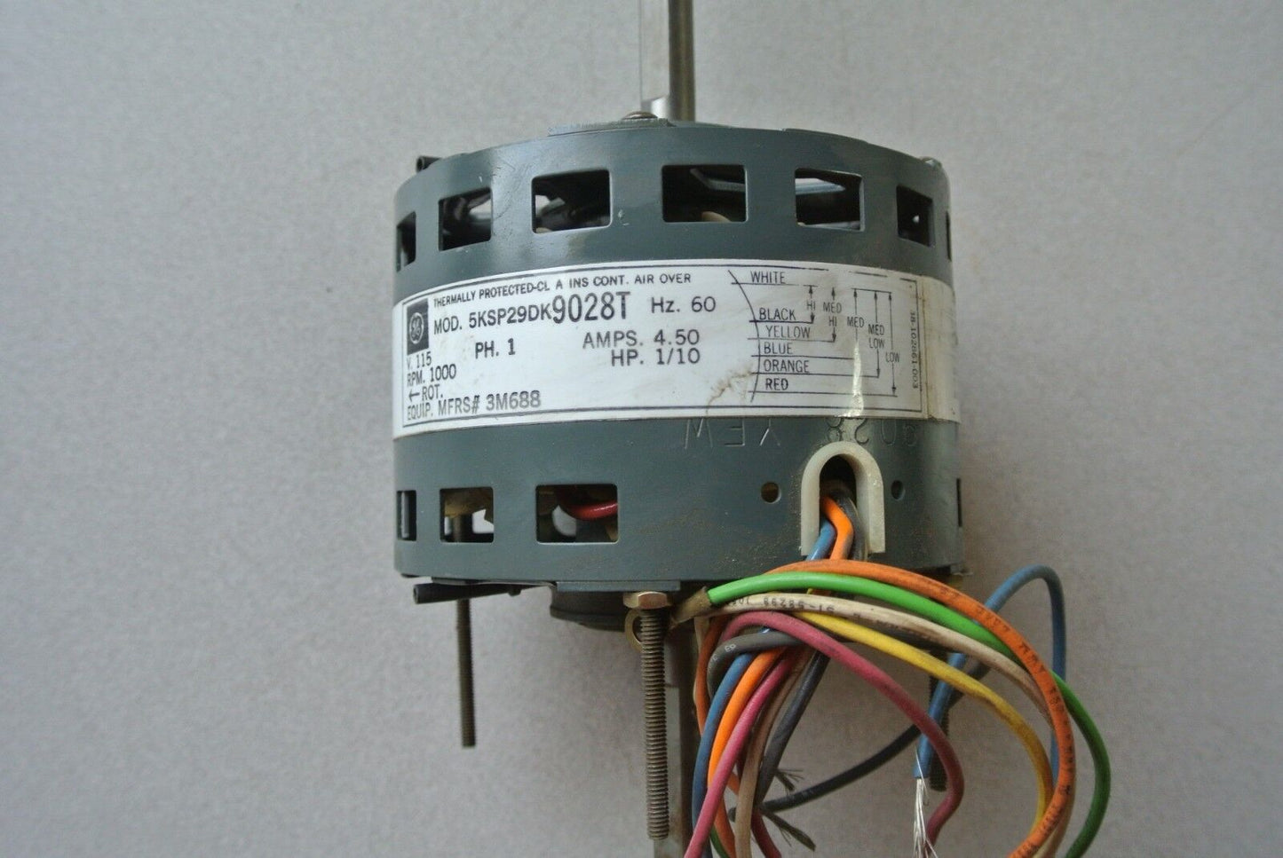 GE 5KSP29DK9028T ELECTRIC MOTOR - 115V, 60Hz, 1 PHASE , 1000 RPM, 4.5A, 1/10HP