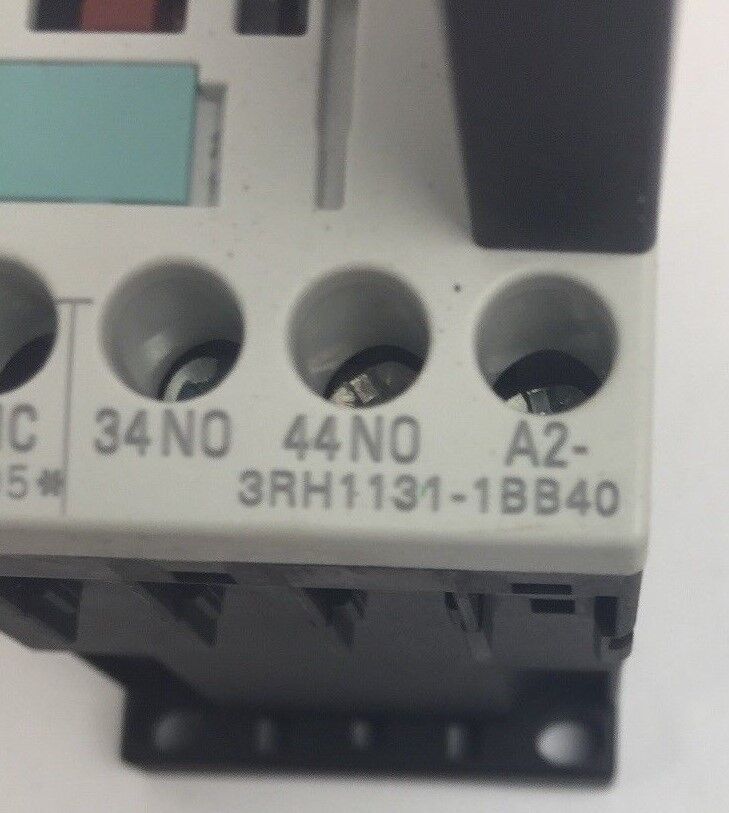 SIEMENS 3RH1131-1BB40 CONTACTOR WITH 3RT1916-1BB00 SURGE SUPPRESSOR