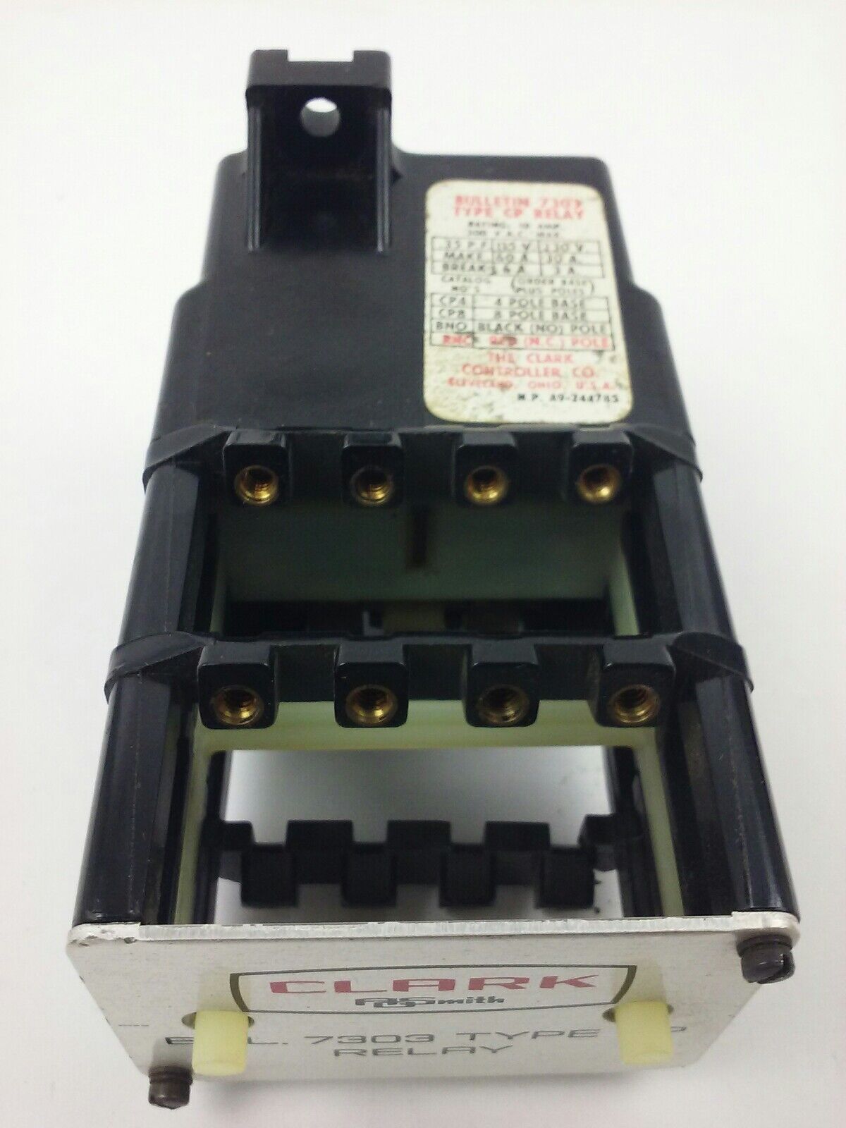 CLARK, CP8, BULLENTIN 7303, TYPE CP RELAY, 8P BASE, 300V,10A,NEW,MISSING SCREWS!