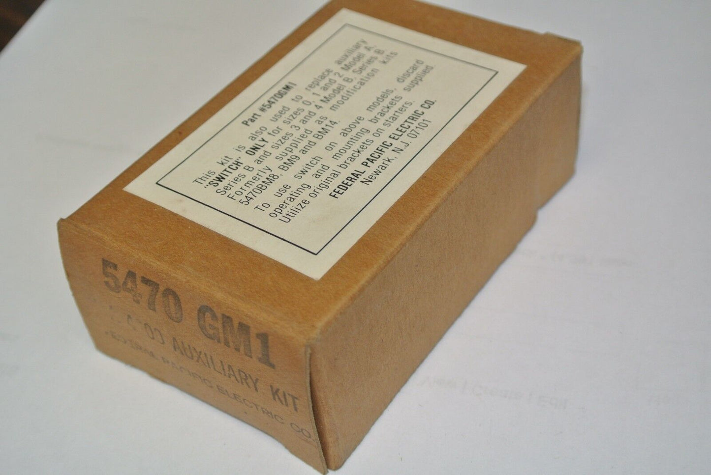 FEDERAL PACIFIC ELECTRIC / FPE 5470GM1 GA4000 AUXILIARY KIT NEW SURPLUS 5470-GM1