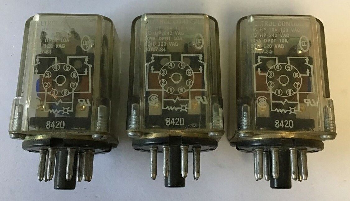 DELTROL CONTROLS 105A DPDT 20117-84 RELAY 240VAC 10A ***LOTOF3***
