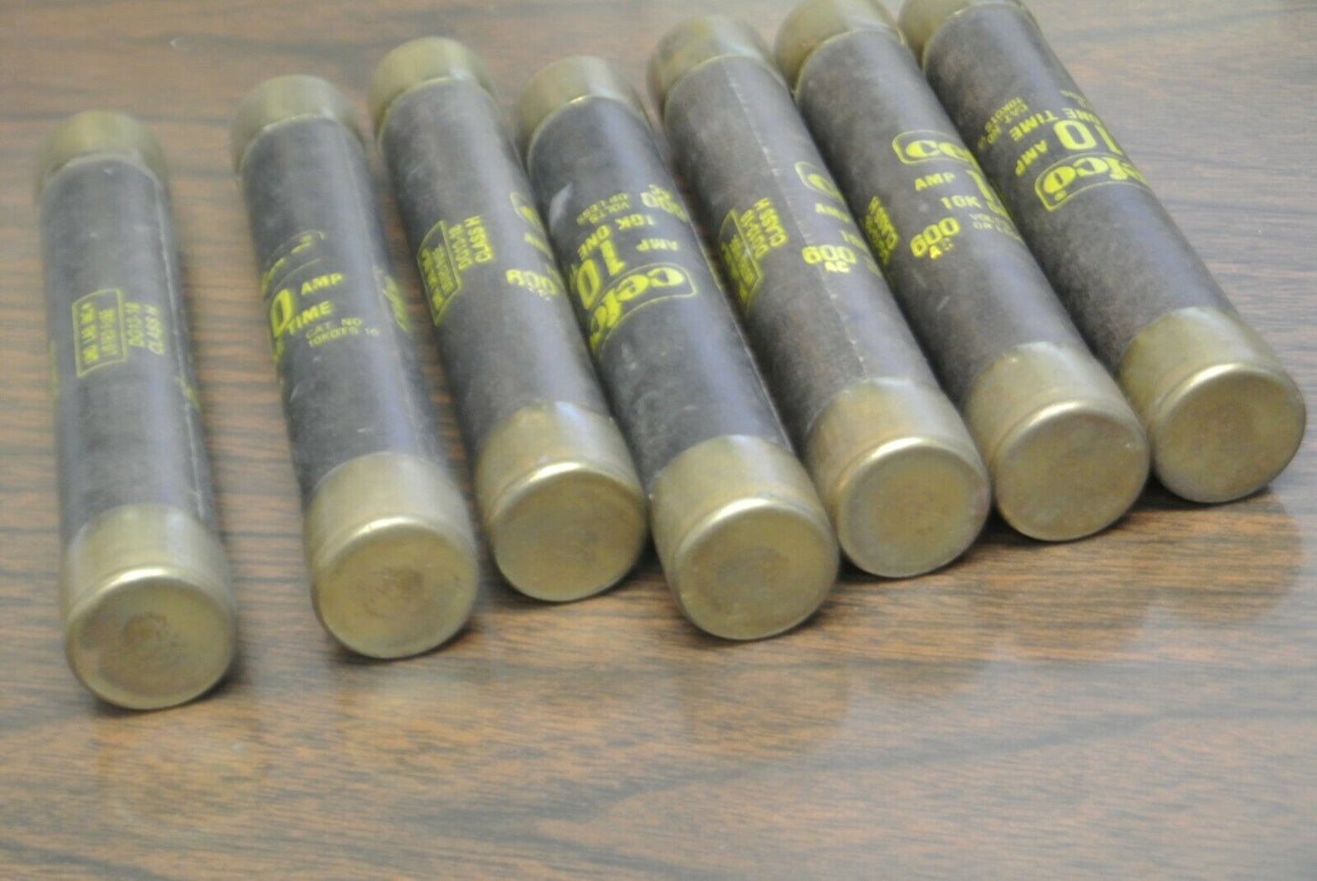 LOT of 7 / CEFCO 10KOTS10 ONE-TIME FUSES / 10A / 600V / NEW SURPLUS / 10KOTS 10