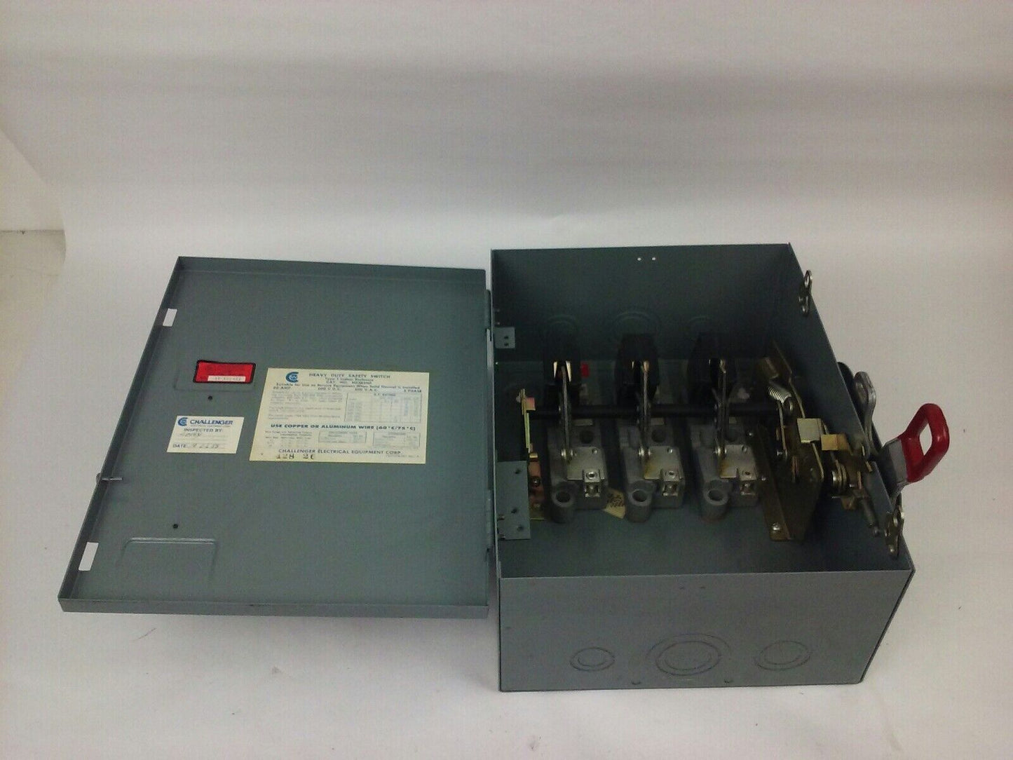 CHALLENGER HD362NF, H.D. SAFETY SWITCH, TYPE 1 INDOOR, 60A, 600V, 3 PHASE, NEW
